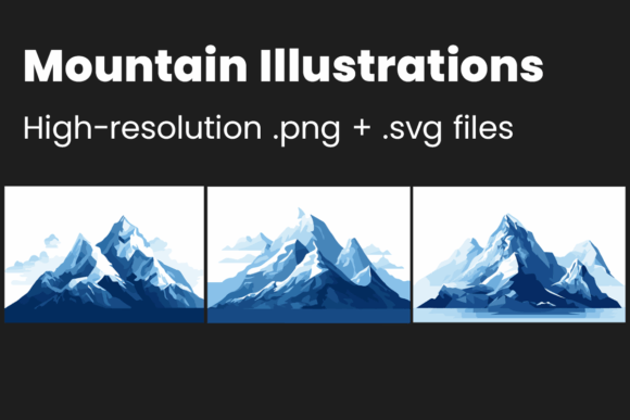 3 Detailed Mountain Illustrations SVG Review