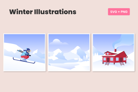 3 Winter Illustrations SVG PNG Files: Graphics Review