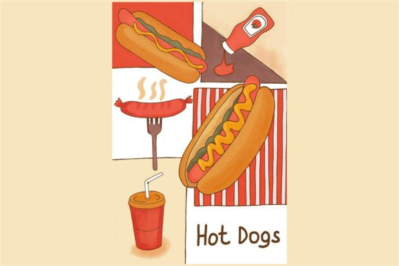 6 Hot Dog Illustrations: Graphics for Blogs