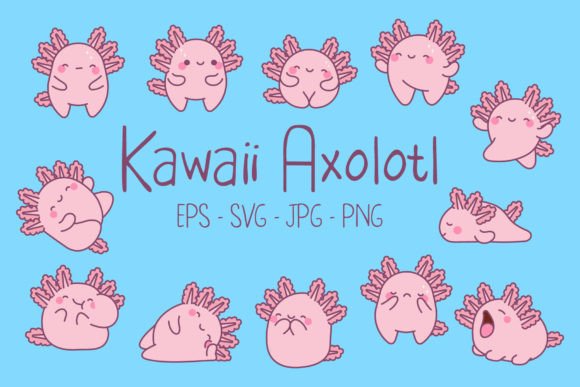 Axolotl Kawaii Set Illustrations Review
