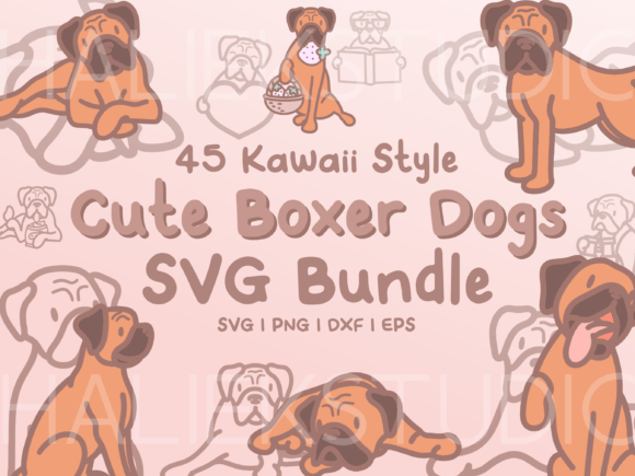 Cute Boxer Dog SVG Illustrations Review