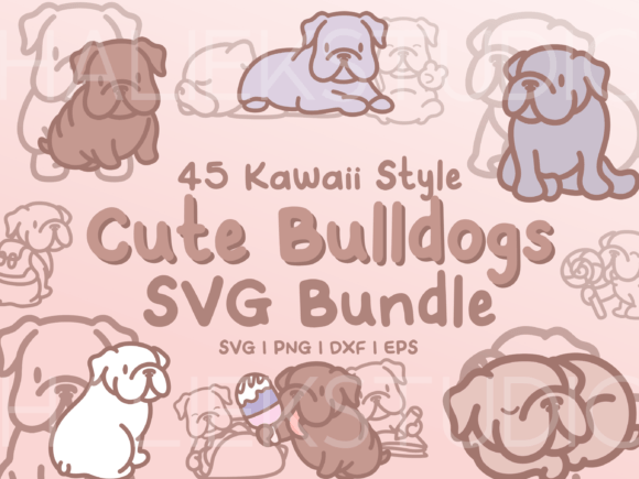 Cute Bulldogs SVG Illustrations: Graphics Review