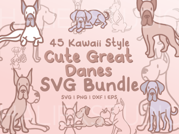 Cute Great Danes SVG Illustrations Review