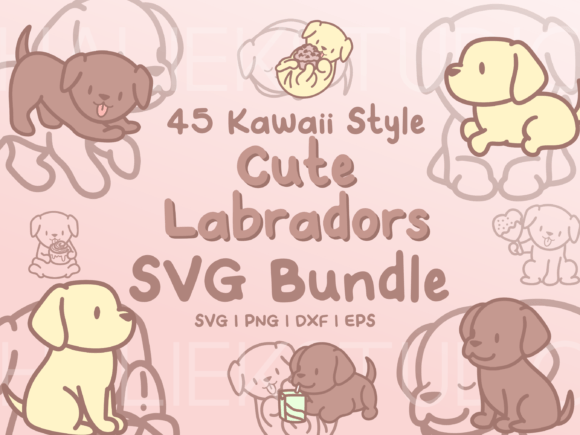 Cute Labradors SVG Illustrations for Graphics