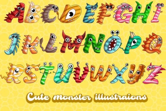 Cute Monster Illustrations: Graphics & Design Review