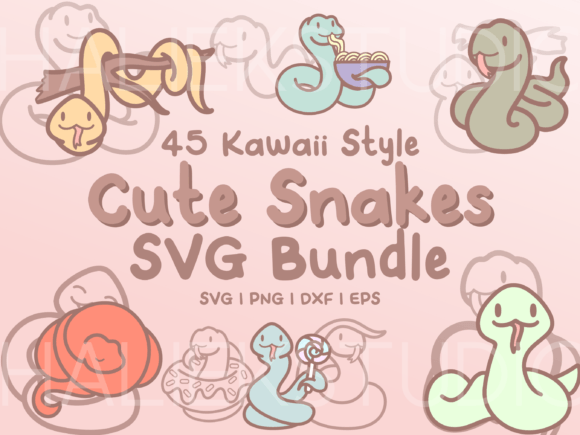 Cute Snakes SVG Illustrations Graphics