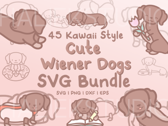 Cute Wiener Dogs SVG Illustrations & Graphics