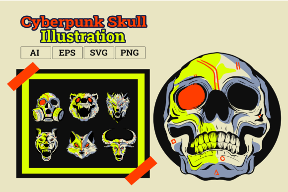 Cyberpunk Skull Graphics and Illustrations Review