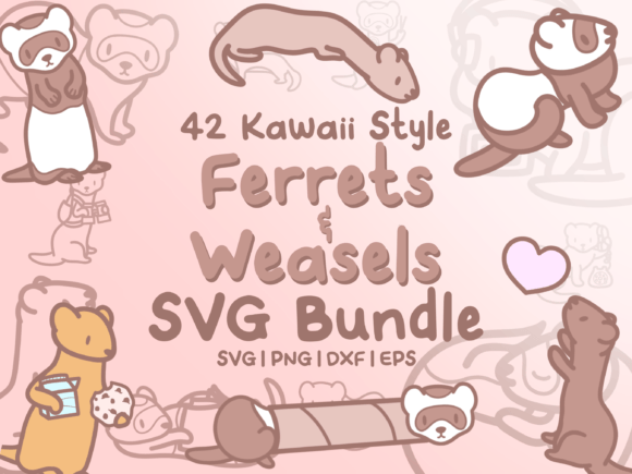 Ferrets and Weasels SVG Illustrations Review