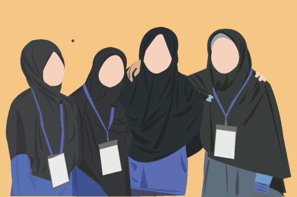 Four Muslim Friends Illustrations: Graphics Review