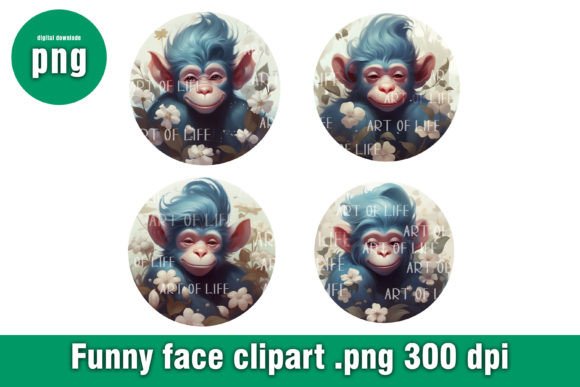 Funny Monkey Face Graphics & Illustrations