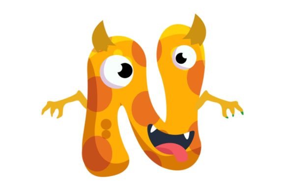 Kids Monster Alphabet N Graphics & Illustrations