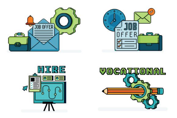 Pixel Hiring Offer Illustrations & Graphics