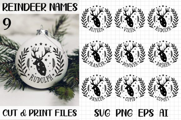 Reindeer Names SVG Illustrations Review