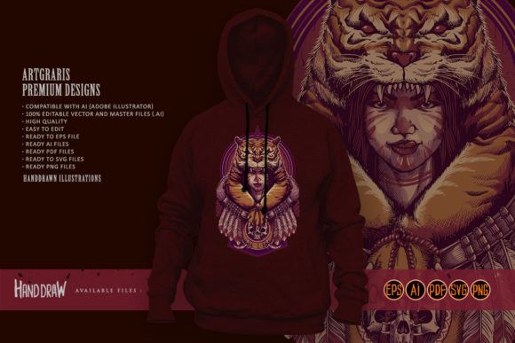 The Queen Tiger Costume Graphics & Illustrations